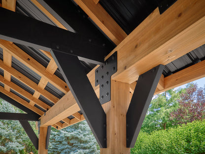 Lodge | 19x14 Cedar and Steel Gazebo with Steel Roof