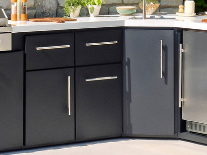 Emory | Corner Outdoor Kitchen Island with Built-In Grill & Pizza Oven