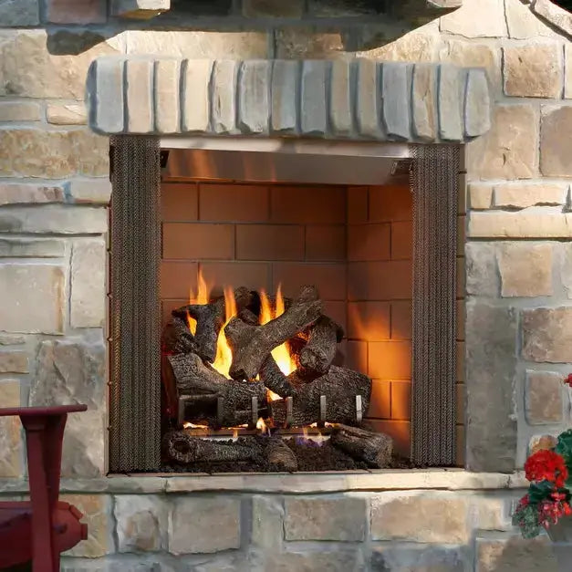 Majestic Castlewood 42” Outdoor Wood Burning Fireplace | Traditional Masonry Style | ODCASTLEWD-42