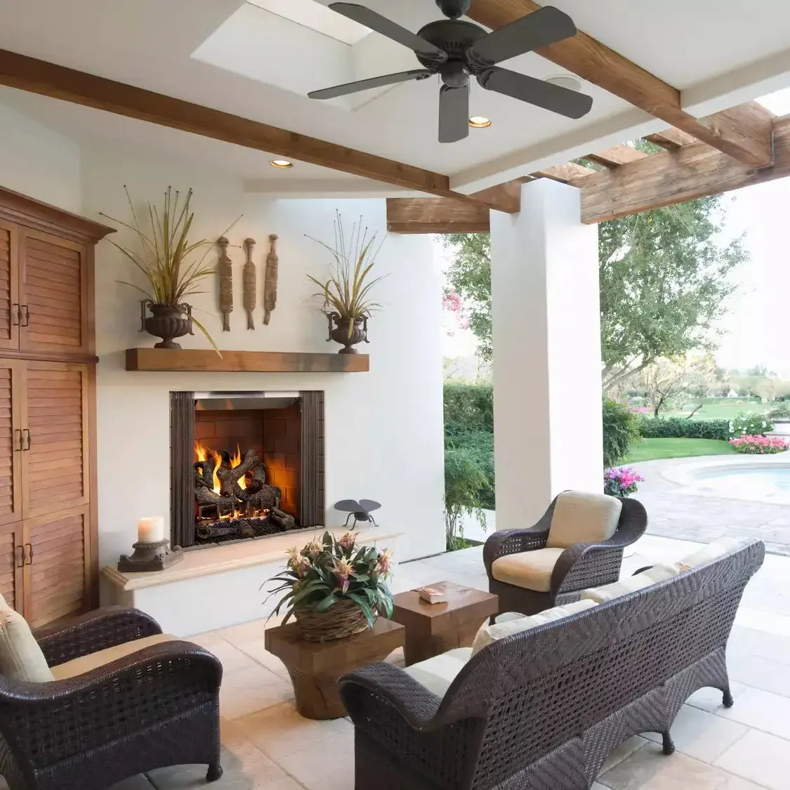 Majestic Castlewood 42” Outdoor Wood Burning Fireplace | Traditional Masonry Style | ODCASTLEWD-42