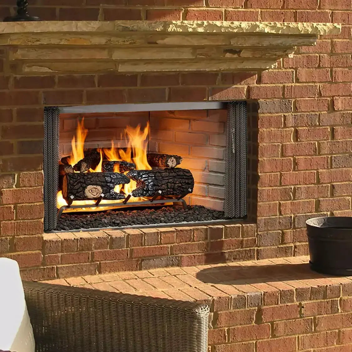 Majestic VillaWood 42" Outdoor Wood Burning Fireplace | Stainless Steel Surround | ODVILLA-42T