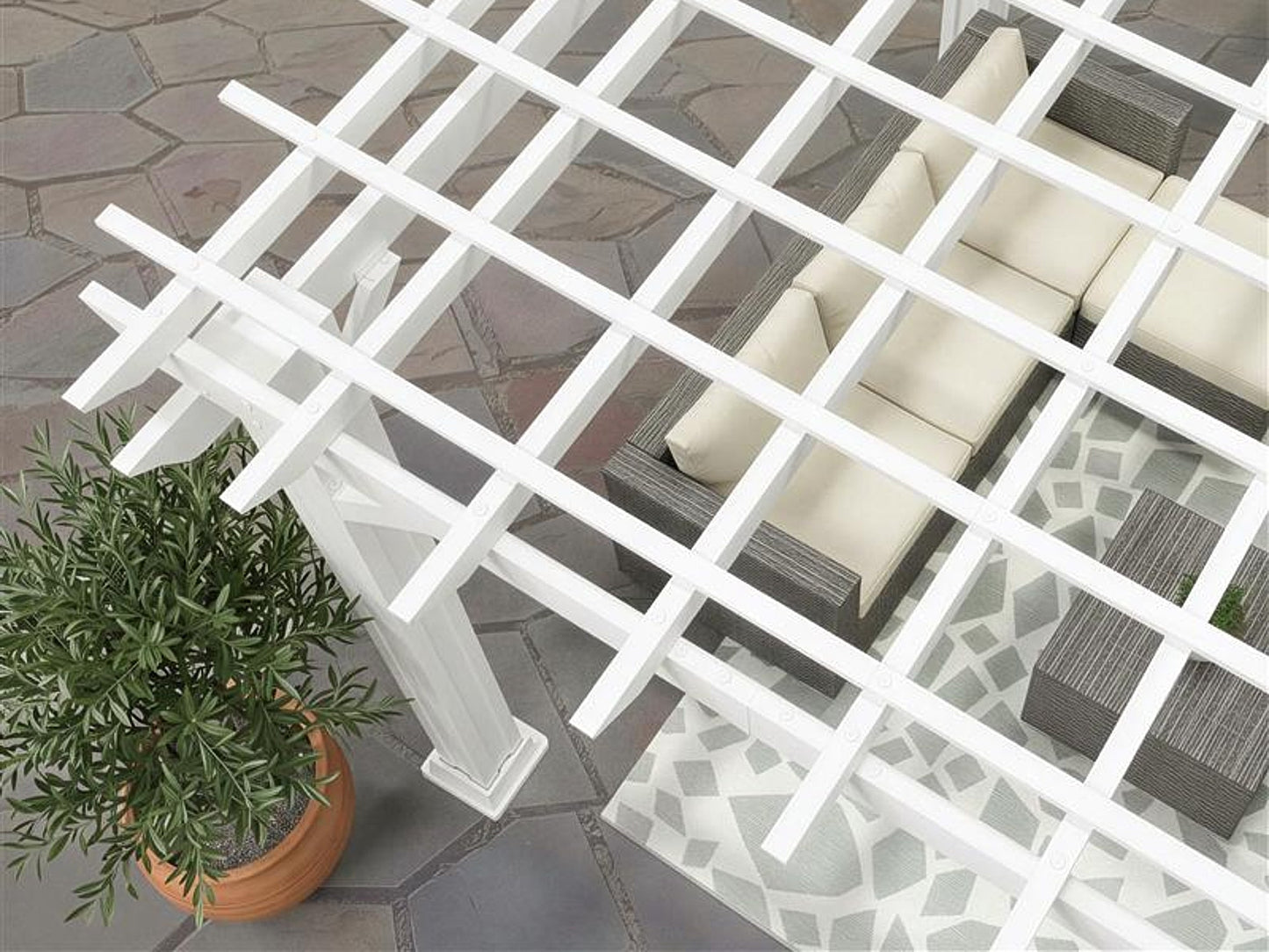 Stratford | 16x12 Steel Pergola – White