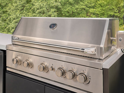 Emory | Corner Outdoor Kitchen Island with Built-In Grill & Pizza Oven