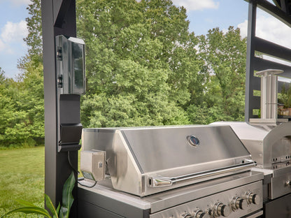 Langston | Covered Walk-In Outdoor Kitchen with Built-In Grill & Pizza Oven
