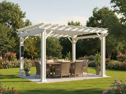 Stratford | 12x10 Steel Pergola – White