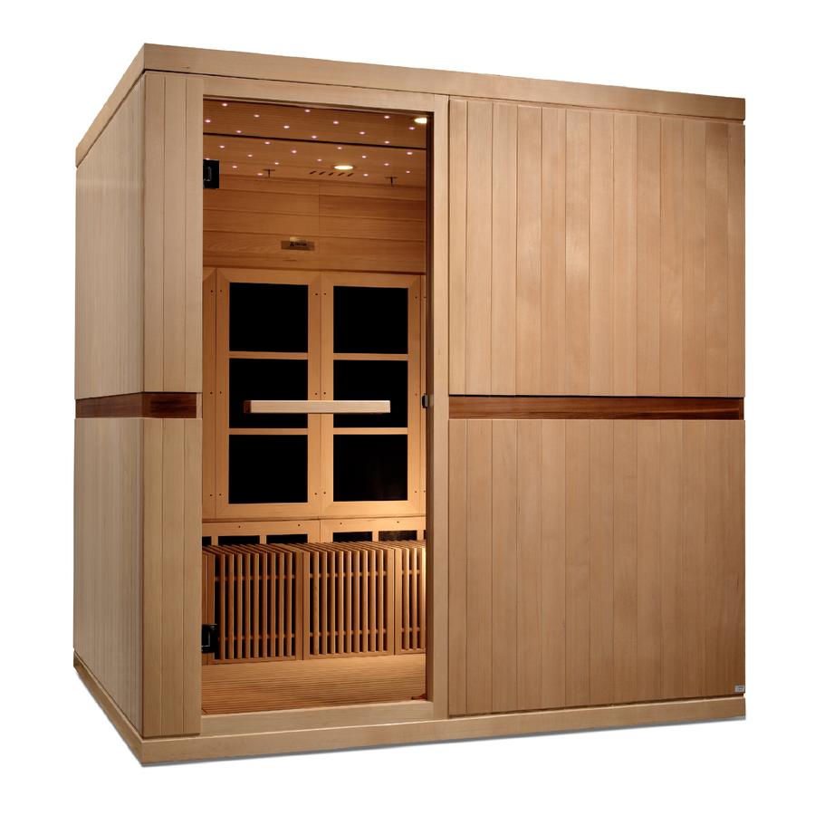 Golden Designs Dynamic "Catalonia" 8-Person Ultra Low EMF FAR Infrared Sauna (Canadian Hemlock, Wheelchair Accessible) | Model: GDI-6880-02 Elite