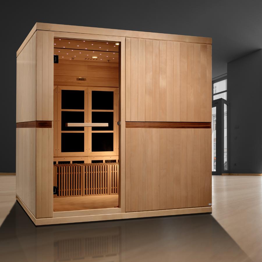 Golden Designs Dynamic "Catalonia" 8-Person Ultra Low EMF FAR Infrared Sauna (Canadian Hemlock, Wheelchair Accessible) | Model: GDI-6880-02 Elite