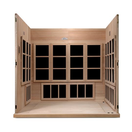 Golden Designs Dynamic "Catalonia" 8-Person Ultra Low EMF FAR Infrared Sauna (Canadian Hemlock, Wheelchair Accessible) | Model: GDI-6880-02 Elite
