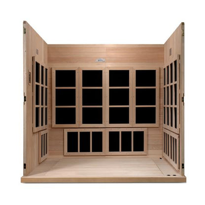 Golden Designs Dynamic "Catalonia" 8-Person Ultra Low EMF FAR Infrared Sauna (Canadian Hemlock, Wheelchair Accessible) | Model: GDI-6880-02 Elite