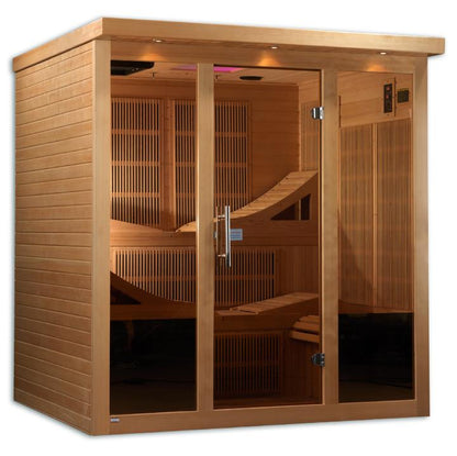 Golden Designs "Monaco" 6-Person PureTech™ Near Zero EMF FAR Infrared Sauna with 15″ LCD Screen (Canadian Hemlock) | Model: GDI-6996-01 Elite