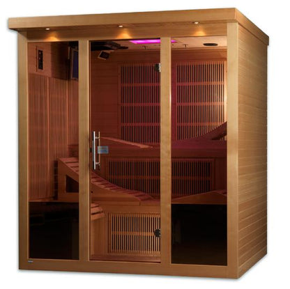 Golden Designs "Monaco" 6-Person PureTech™ Near Zero EMF FAR Infrared Sauna with 15″ LCD Screen (Canadian Hemlock) | Model: GDI-6996-01 Elite