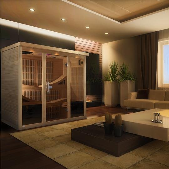 Golden Designs "Monaco" 6-Person PureTech™ Near Zero EMF FAR Infrared Sauna with 15″ LCD Screen (Canadian Hemlock) | Model: GDI-6996-01 Elite