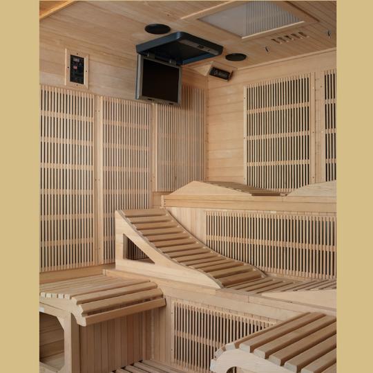 Golden Designs "Monaco" 6-Person PureTech™ Near Zero EMF FAR Infrared Sauna with 15″ LCD Screen (Canadian Hemlock) | Model: GDI-6996-01 Elite