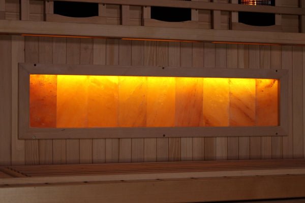 Golden Designs 3-Person Full Spectrum PureTech™ Near Zero EMF Corner Unit Infrared Sauna with Himalayan Salt Bar | Model: GDI-8035-03