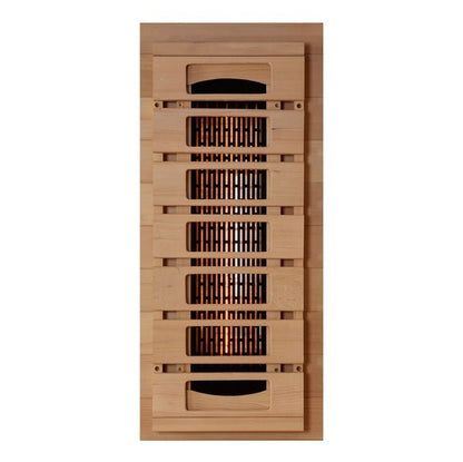 Golden Designs 3-Person Full Spectrum PureTech™ Near Zero EMF Corner Unit Infrared Sauna with Himalayan Salt Bar | Model: GDI-8035-03