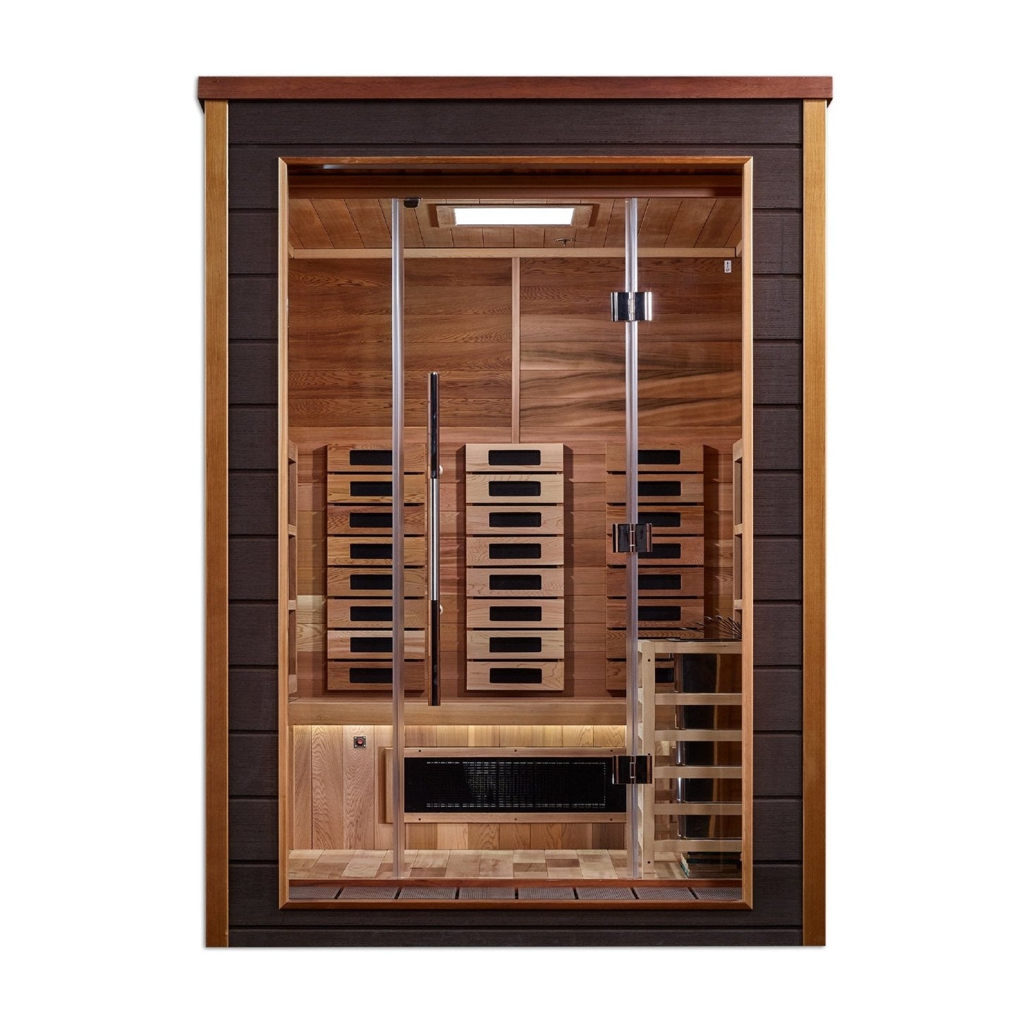 Golden Designs "Nora" 2-Person Indoor/Outdoor Hybrid Sauna — Full Spectrum PureTech™ | Model: GDI-8222-01