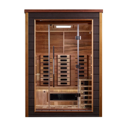 Golden Designs "Nora" 2-Person Indoor/Outdoor Hybrid Sauna — Full Spectrum PureTech™ | Model: GDI-8222-01