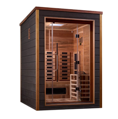 Golden Designs "Nora" 2-Person Indoor/Outdoor Hybrid Sauna — Full Spectrum PureTech™ | Model: GDI-8222-01