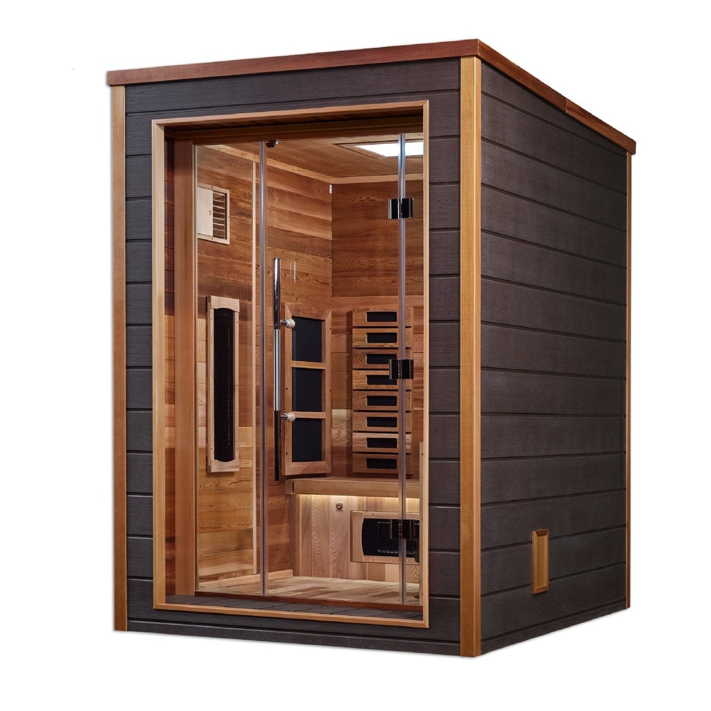 Golden Designs "Nora" 2-Person Indoor/Outdoor Hybrid Sauna — Full Spectrum PureTech™ | Model: GDI-8222-01