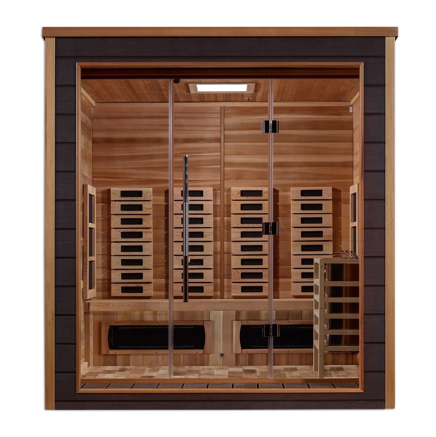 Golden Designs "Visby" 3-Person Indoor/Outdoor Hybrid Sauna — Full Spectrum PureTech™ | GDI-8223-01