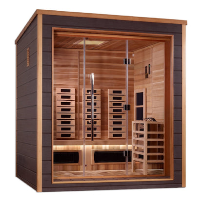 Golden Designs "Visby" 3-Person Indoor/Outdoor Hybrid Sauna — Full Spectrum PureTech™ | GDI-8223-01