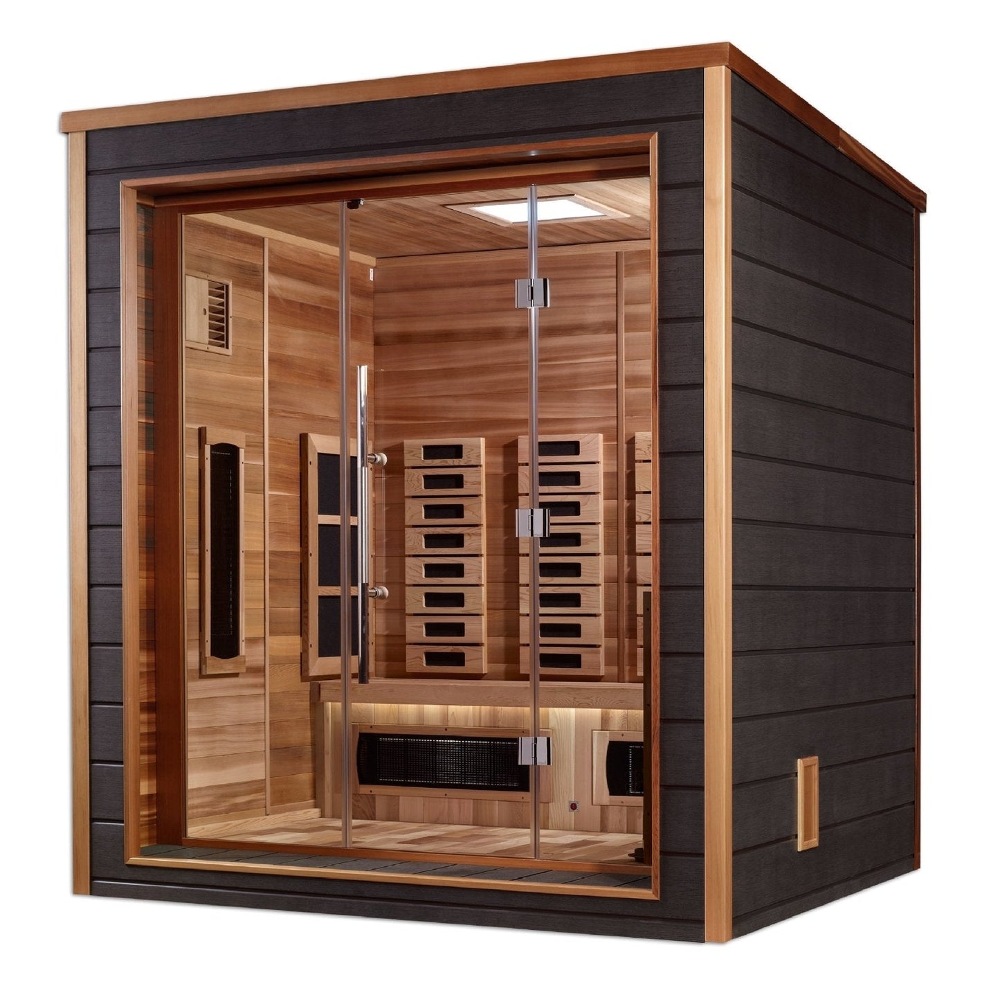 Golden Designs "Visby" 3-Person Indoor/Outdoor Hybrid Sauna — Full Spectrum PureTech™ | GDI-8223-01
