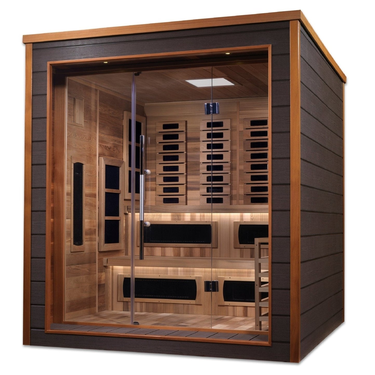 Golden Designs "Karlstad" 6-Person Indoor/Outdoor Hybrid Sauna — Full Spectrum PureTech™ | GDI-8226-01