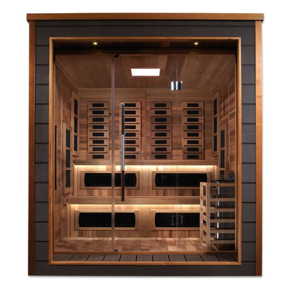Golden Designs "Karlstad" 6-Person Indoor/Outdoor Hybrid Sauna — Full Spectrum PureTech™ | GDI-8226-01