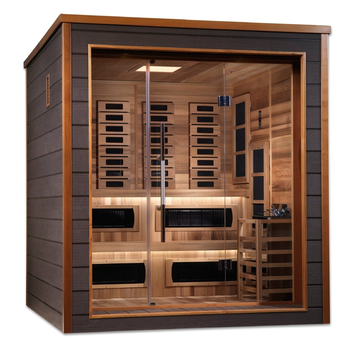 Golden Designs "Karlstad" 6-Person Indoor/Outdoor Hybrid Sauna — Full Spectrum PureTech™ | GDI-8226-01