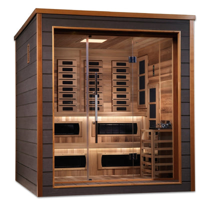 Golden Designs "Karlstad" 6-Person Indoor/Outdoor Hybrid Sauna — Full Spectrum PureTech™ | GDI-8226-01
