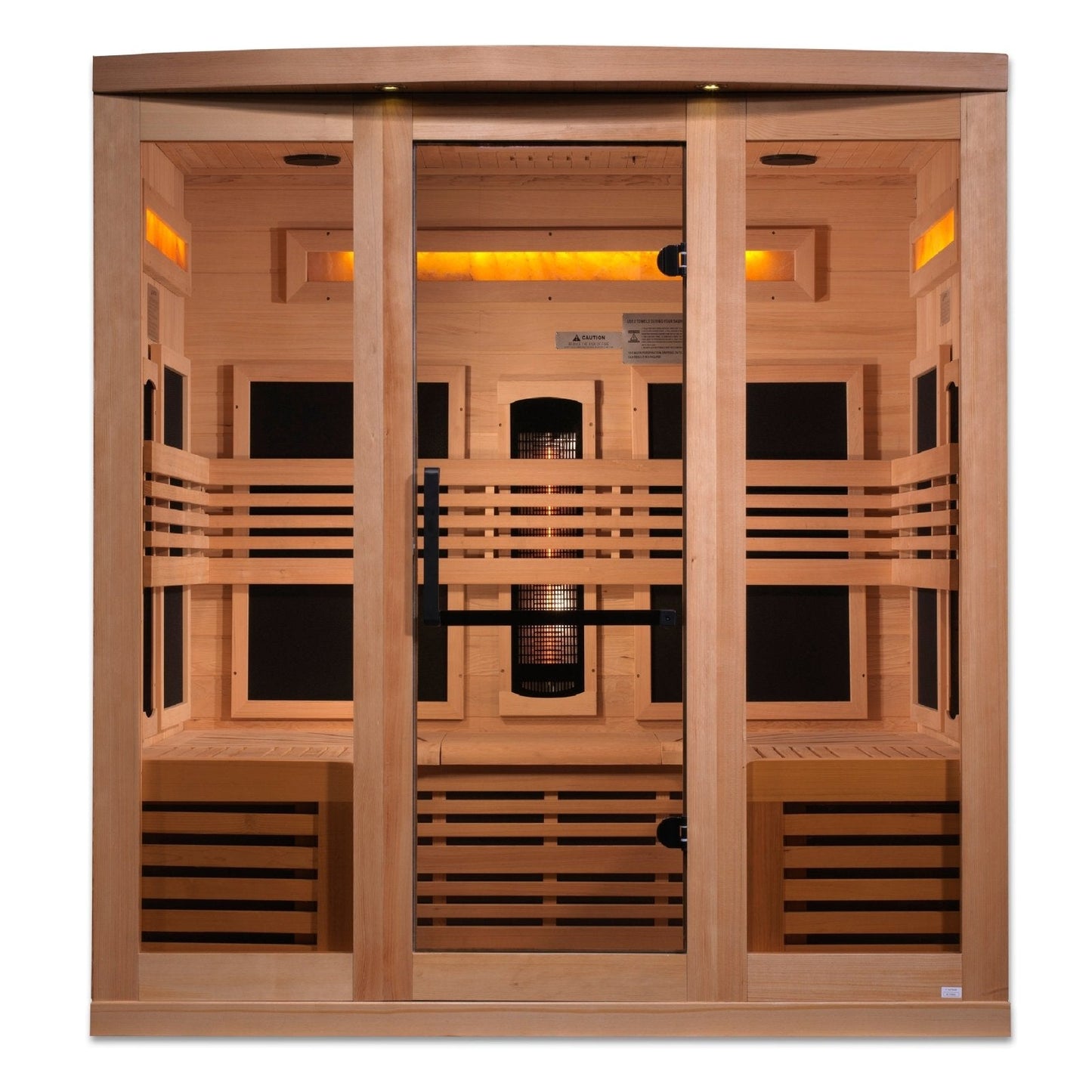 Golden Designs 6-Person Full Spectrum PureTech™ Near Zero EMF Infrared Sauna with Himalayan Salt Bar | Model: GDI-8260-01
