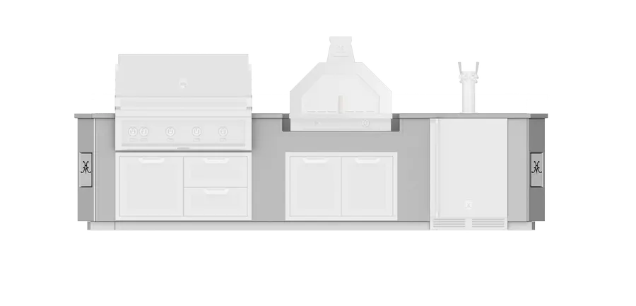 Hestan 12"Foot, With Grill, Outdoor Living Suite with Campania Pizza Oven™ and Beer Dispenser - GESDC12