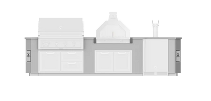 Hestan 12"Foot, With Grill, Outdoor Living Suite with Campania Pizza Oven™ and Beer Dispenser - GESDC12