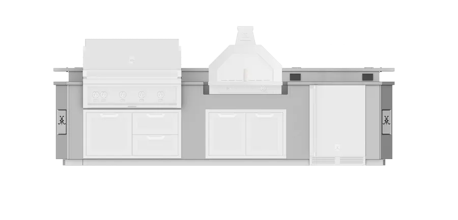 Hestan 12"Foot, With Grill, Outdoor Living Suite with Campania Pizza Oven™ and Bar (SS Countertop) - GESSBC12