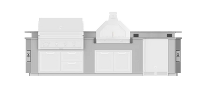 Hestan 12"Foot, With Grill, Outdoor Living Suite with Campania Pizza Oven™ and Bar (SS Countertop) - GESSBC12
