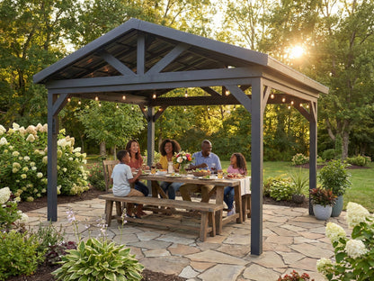 Lancaster | 18x14 Steel Gazebo with Gable Roof