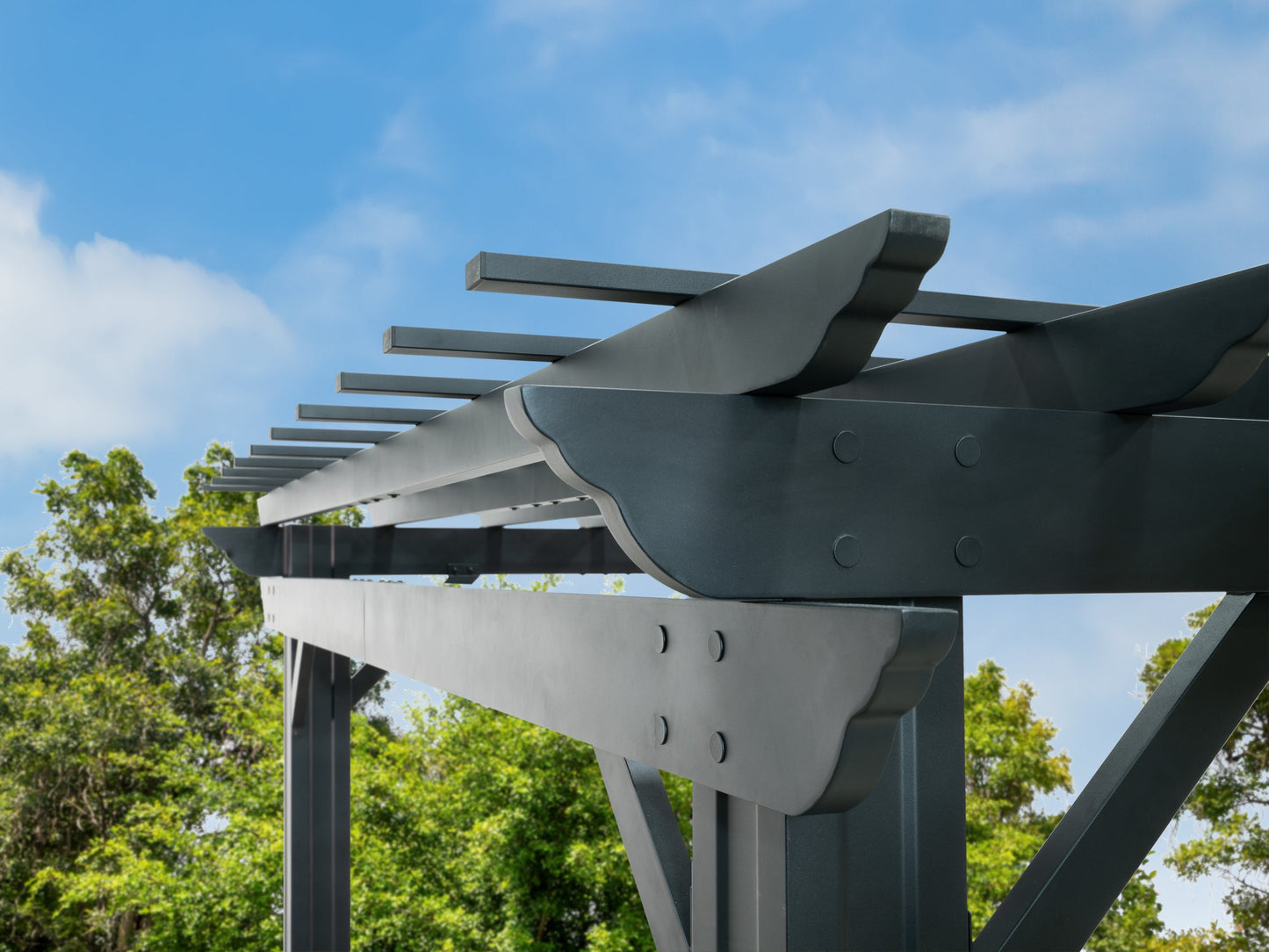 Stratford | 14x10 Steel Pergola – Black