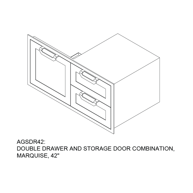 Hestan 42″ Marquise With Double Drawer And Storage Combination - AGSDR42