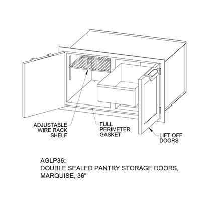 Hestan 36″ Marquise With Outdoor Double Sealed Pantry Storage Door - AGLP36