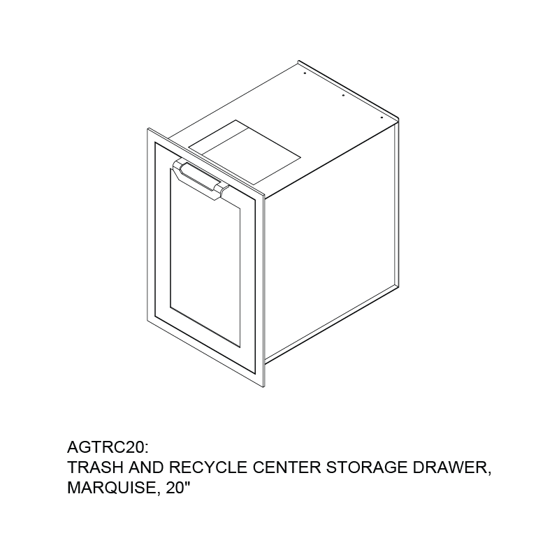 Hestan 20″ Marquise With Outdoor Trash & Recycle Center Storage Drawer - AGTRC20