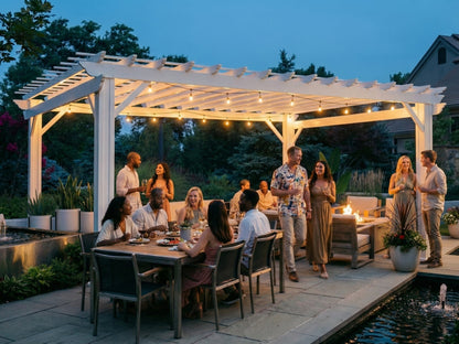 Stratford | 14x12 Steel Pergola – White