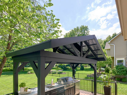 Lancaster | Covered Linear Outdoor Kitchen with Built-In Grill