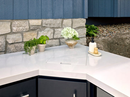 Emory | Corner Outdoor Kitchen Island with Built-In Grill & Pizza Oven