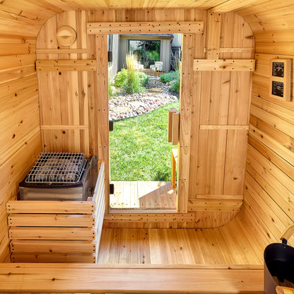 Lennon Outdoor Cube Sauna with Porch – 4-6 Person