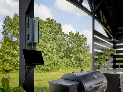 Langston | Covered Appliance-Ready Outdoor Kitchen with Refrigerator & Sink