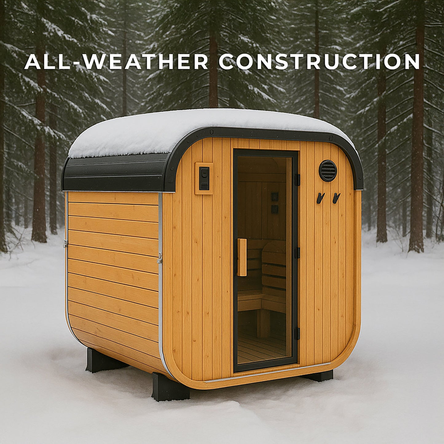 Lennon Outdoor Cube Sauna – 4-6 Person