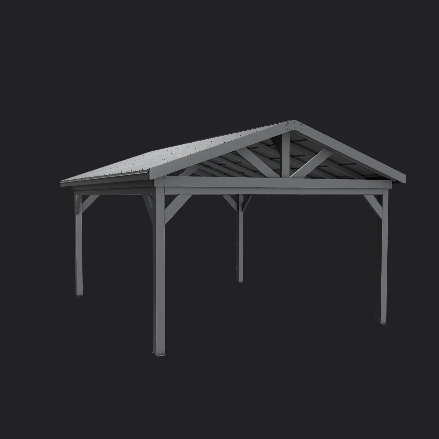 Lancaster | 18x14 Steel Gazebo with Gable Roof
