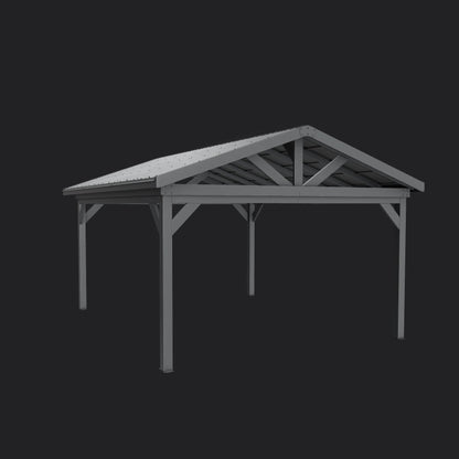Lancaster | 18x14 Steel Gazebo with Gable Roof