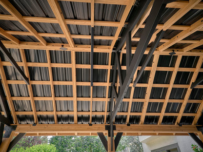 Lodge | 16x14 Cedar and Steel Gazebo with Steel Roof