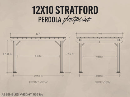 Stratford | 12x10 Steel Pergola – White